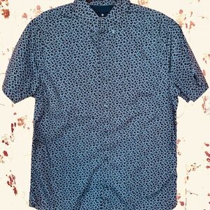 Ben Sherman S/S Button Down Shirt. Floral Pattern Chambray - Regular Fit Stretch